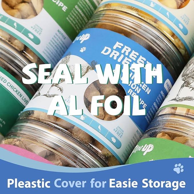 Freeze Dried Raw Dog Food, Chicken & Salmon Recipe Dog Food Topper, High Protein, Rawhide Free, Gluten&Grain Free for Dogs, Cats, 5.3oz