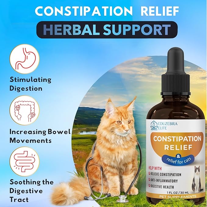 Cat Constipation Relief, Constipation Relief for Cat, Cat Laxative Constipation Relief, Cat Stool Softener, Cat Laxative, Promotes Digestive Health.