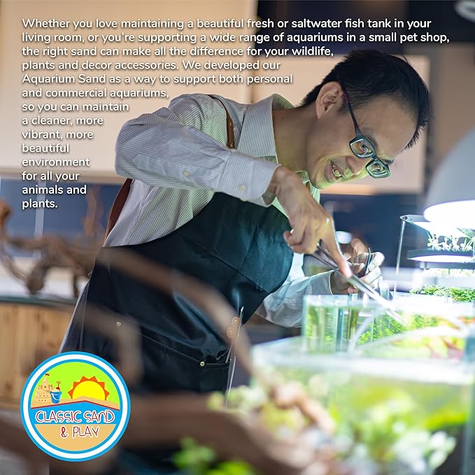 CLASSIC SAND & PLAY Natural Aquarium Sand for Freshwater and Saltwater Tanks, 40 lb. Bag, Improves Filter Life and Filtration Process, Pre-Washed Fine Sand, Red