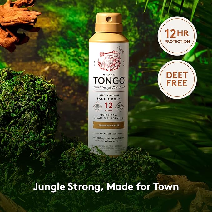 Fragrance Free Insect Repellent, 12-Hour Mosquito & Tick Protection, Picaridin-Based, Water-Based, Lightweight, Quick-Drying, DEET Alternative, Face & Body Use, 3 Pack