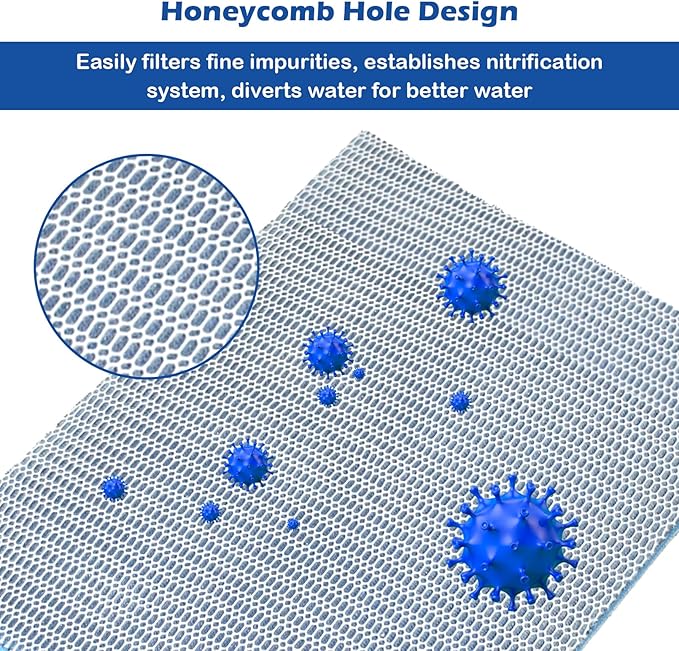 8 Layer Aquarium Filter Media Pad,15.7 x 11.8 in Washable Cuttable Filters Sponge Pads Foam Filter Floss Accessories for Fish Tank, Pond, Aquarium