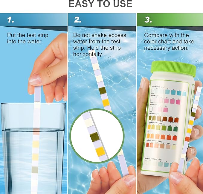 AAwipes 8-in-1 Aquarium Test Kit (150 Strips) for Freshwater & Saltwater - Quick & Accurate Water Testing for Aquariums & Ponds. Tests Free Chlorine, Hardness, pH, Ammonia Nitrogen, etc. (K02-150)