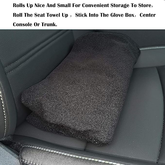 Car Seat Cover Protector Front Seats,for Gym Workout,Running,Swimming,Beach and Hiking,Waterproof Sweat Towel Bucket Seat Covers for Cars SUV Trucks (Black, 1Pcs)
