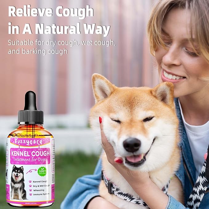2 Pack Dog Cough Treatment，Natural Kennel Cough Medicine for Dogs,Effective Kennel Cough Treatment and Allergy Relief, Herbal Drops for All Breeds & Sizes, Soothing Dog Cough Medicine