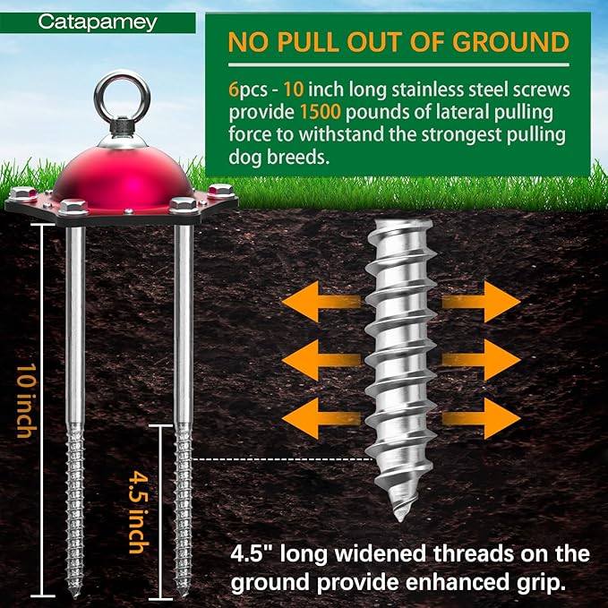 Dog Tie Out Cable and Stake for Yard,(up to 200lbs) 360°Swivel Dog Run Anchors- No Tangle,with 20FT Heavy Duty Tie Out Cable,Runner for Yard,Ideal for Outdoor Camping