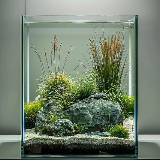5 Gallon Glass Fish Tank, Easy to Maintain Small Aquarium for Betta/Snails/Shrimp and Aquatic Planting.