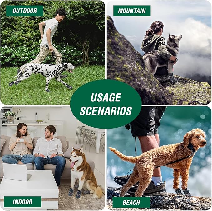 Dog Shoes for Medium Dogs, Large Dog Boots for Winter Snow, Hot Pavement, Dog Booties & Paw Protectors Size 3