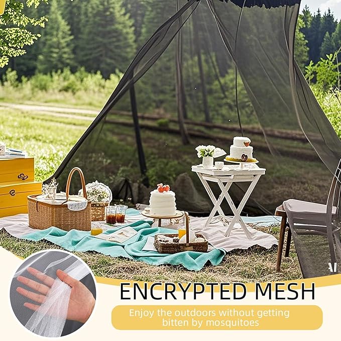 4 Corners Mosquito Net for Mosquiteros para Camas Bed Canopies Netting Bed Drapes Rectangular Mosquito Mesh for Camping Home Outdoor Travel(Black,L78 X W71 X H67 Inch,Opening)