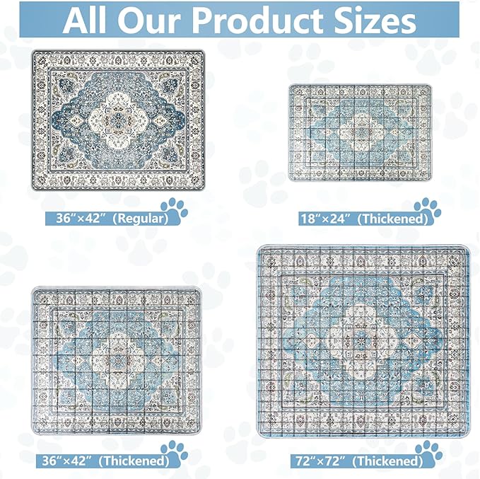 Extra Large Washable Pee Pads for Dogs (72"x72"), Upgrade Reusable Puppy Pads with Non-Slip Rug Pad, Super Thickening Absorbent Leakproof Dog Traning Pads Whelping Pad for Dogs, Doggie
