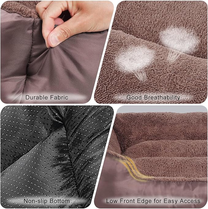 Dog Beds for Large Dogs, Breathable Dog Bed with Durable Fabric, Rectangle Washable Pet Bed, Warming Pet Bolster Couch