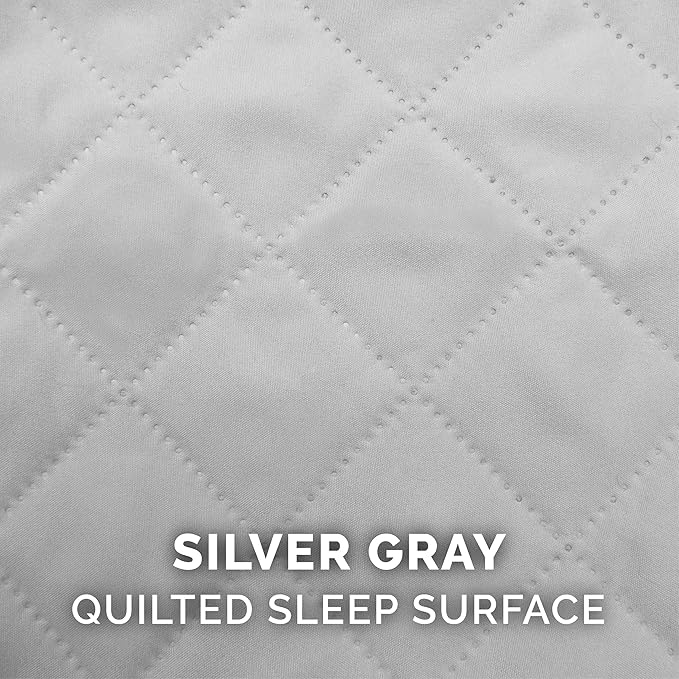 Furhaven Pillow Dog Bed for Large Dogs w/ Removable Bolsters & Washable Cover - Quilted Sofa - Silver Gray, Jumbo/XL