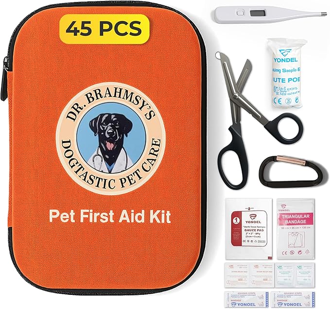Dr Brahmsy’s Pet First Aid Kit – Emergency Kit for Dogs, Perfect for Travel, Camping & Hiking Essentials