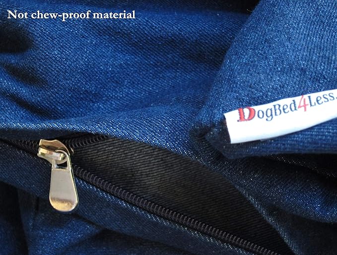 Dogbed4less Extra Large Orthopedic Memory Foam Dog Bed for Large Dogs with Durable Waterproof Internal Case, Removable Washable Denim Cover and Bonus Pet Bed Cover, 47X29X4 Fits 48X30 Dog Crate, Blue