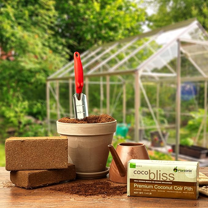Coco Coir Brick (650gms) - Organic Coco Coir for Plants & Gardening - OMRI-Listed Cocopeat for Garden Soil, Seed Starter Soil, & Mulch - Coconut Coir Brick - Coconut Fiber Potting Mix