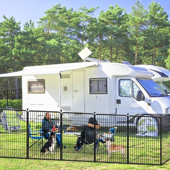 Dog Playpen 40 inch 22 Panels Indoor Outdoor Dog Pen for Large/Medium/Small Dogs Heavy Duty Metal Dog Fence Outdoor for Yard, Puppy Playpen with Door Portable Pet Fence for RV Camping Yard