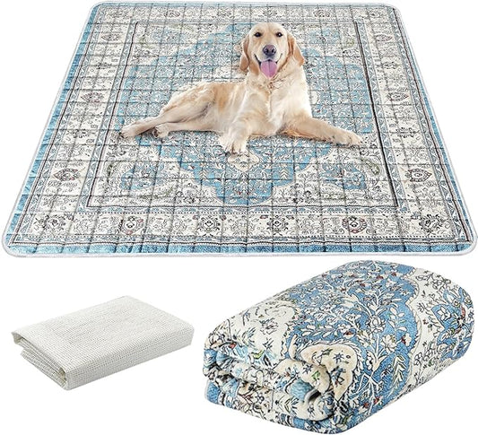 Extra Large Washable Pee Pads for Dogs (72"x72"), Upgrade Reusable Puppy Pads with Non-Slip Rug Pad, Super Thickening Absorbent Leakproof Dog Traning Pads Whelping Pad for Dogs, Doggie