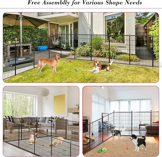 Dog Playpen 40 inch 36 Panels Indoor Outdoor Dog Pen for Large/Medium/Small Dogs Heavy Duty Metal Dog Fence Outdoor for Yard, Puppy Playpen with Door Portable Pet Fence for RV Camping Yard