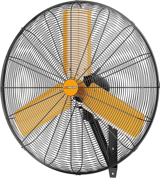 30 inch Oscillating High Velocity Wall Mount Fan, 8550 CFM Industrial Heavy Duty Metal Wall Fans, 3 Speeds, Adjustable Height and Tilt, Commercial Shop Fan for Garage, Workshop