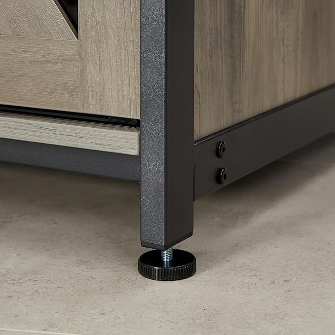 55-75 Gallon Aquarium Stand Heavy Duty Steel Frame, Fish Tank Cabinet with Accessories Storage for Reptile Terrarium & Turtle Tank - 1000lbs Capacity (Grey)