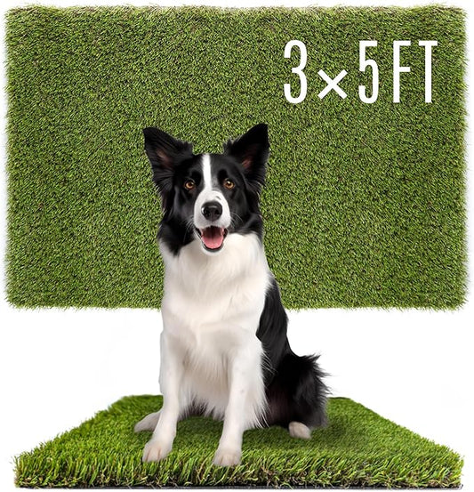 Dog Grass Pads 3 x 5 FT Artificial Grass Pee Pads for Dogs Potty Fake Grass Rug Turf Mat for Dogs Training Indoor Outdoor Garden Lawn Artificial Grass Rug
