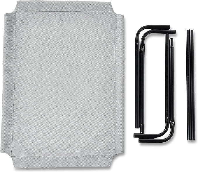 Amazon Basics Breathable Cooling Elevated Dog Bed with Durable Metal Frame, Medium, 43 x 26 x 7.5 Inch, Grey