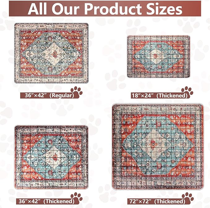 Extra Large Washable Pee Pads for Dogs (72"x72"), Upgrade Reusable Puppy Pads with Non-Slip Rug Pad, Super Thickening Absorbent Leakproof Dog Traning Pads Whelping Pad for Dogs, Doggie