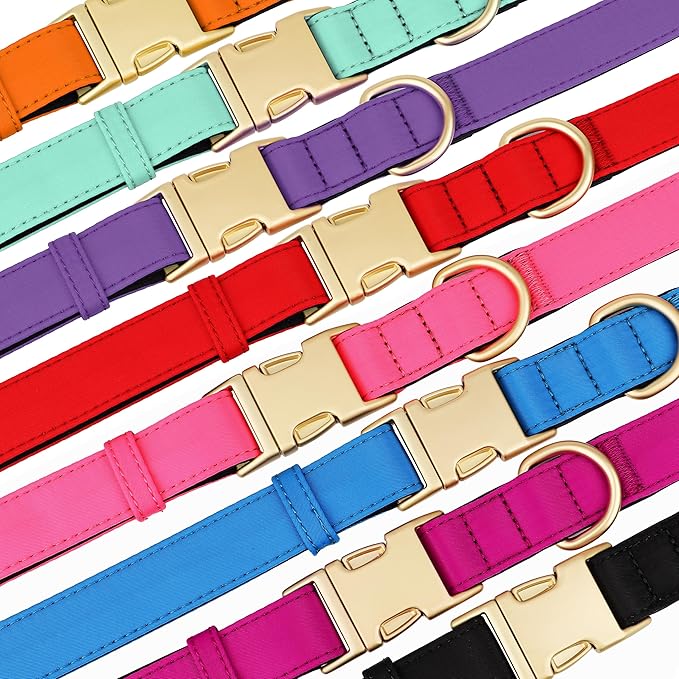 Didog Soft Padded Dog Collars for Small Dogs, Colorful and Durable Dog Collar with Quick Release Buckle, Light and Breathable for Daily Walking, Pink, S