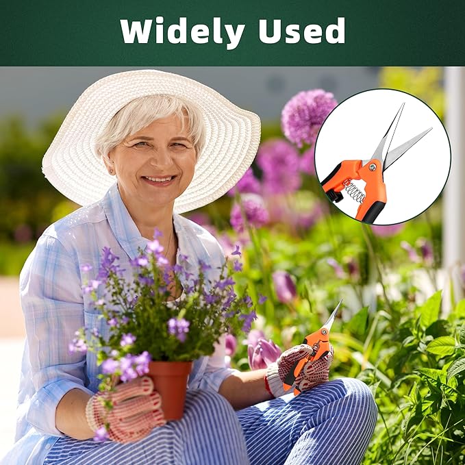 3-Pack Stainless Steel Pruning Shears, Pruning Snips and Clippers for Gardening