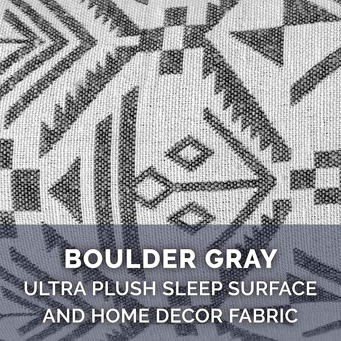 Furhaven Orthopedic Dog Bed for Large/Medium Dogs w/ Removable Bolsters & Washable Cover, For Dogs Up to 55 lbs - Plush & Southwest Kilim Woven Decor Sofa - Boulder Gray, Large