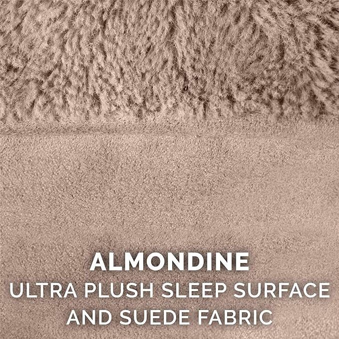 FurHaven Orthopedic Foam Sofa Dog Bed with Washable & Removable Cover - Plush/Suede - Almondine, Dogs Up to 35 lbs - Medium